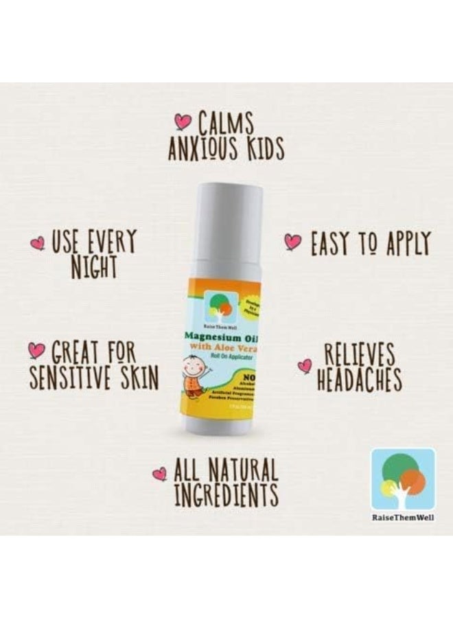 Raise Them Well Calming Magnesium Oil with Aloe Vera | Roll On Applicator (Roman Chamomile and Lavender) | 3 fl oz - Image 3